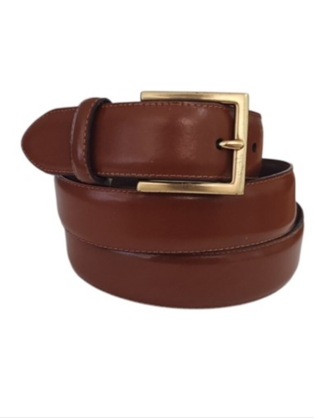Italian Leather Belt Men 38 Brown Genuine Leather Luxury Made Italy Brass Buckle